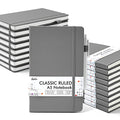 feela 18 Pack Journal Notebook for Work, Business Notebook Bulk Hardcover Lined Writing Journal with Pen Holder for Men Women Note Taking, with 18 Black Pens, 120 GSM, 5.1”x8.3”, A5, Gray - color: 18 Gray