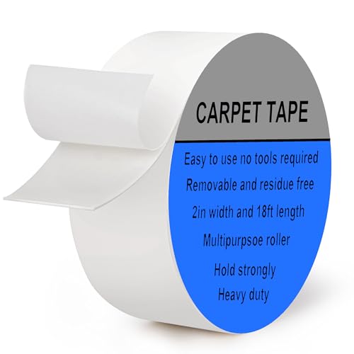 Hasaky Removable Double Sided Tape 18ft, Picutre Hanging Strips Damage Free,Heavy Duty Mounting Tape Wall Adhesive Strips for Poster Carpet Rug Art Craft Scrapbook - size: 2in x 20ft