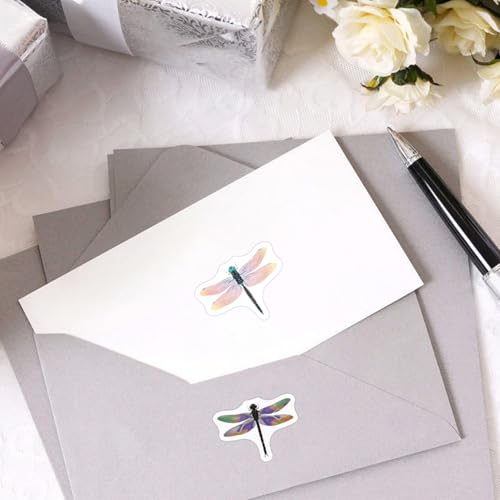 500Pcs Dragonfly Stickers Roll, 10 Designs Watercolor Dragonfly Stickers, Self-Adhesive Insect Labels for Kids Party Favors, Classroom Rewards, Envelope Seals & Crafts - color: Dragonfly