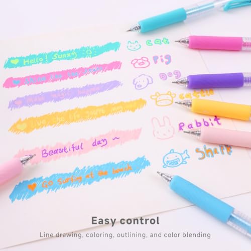6 Colors 0.7mm Fine Pointed Acrylic Gel Pen Set,Monet Purple - color: Purple
