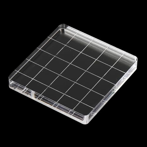 PATIKIL 2"x2" Acrylic Stamp Block, 6Pcs Clear Stamping Block with Grid Lines Decorative Mounting Blocks Square for Scrapbooking DIY Crafts Card Making - size: 2"x2"