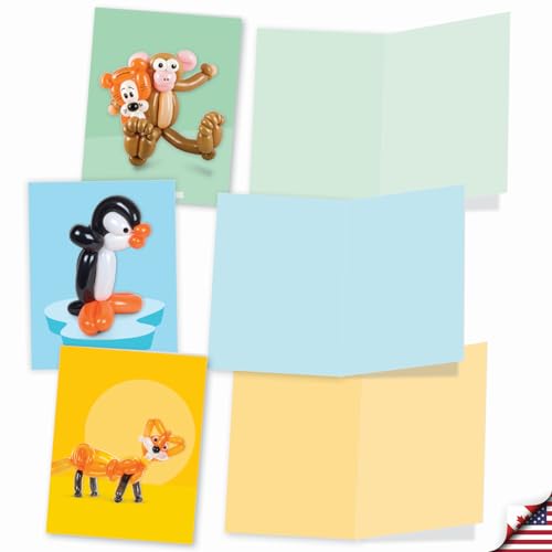 The Best Card Company - 20 Note Cards Blank Assortment (4 x 5.12 Inch) (10 Designs, 2 Each) - Balloon little ones AM7045OCB-B2x10 - style: Balloon Babies