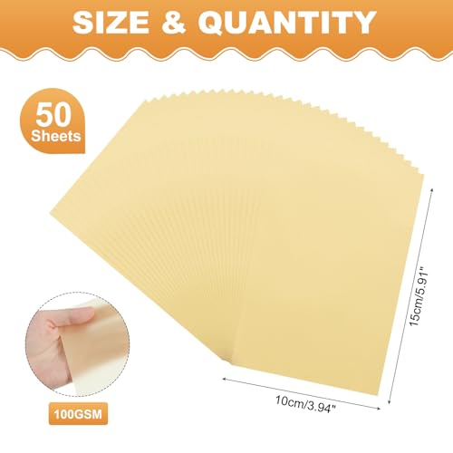 MECCANIXITY 50 Sheet Colored Vellum Paper 4" x 6", 100gsm Translucent Printable Vellum Sheets for Printing Wedding Invitations Inkjet Laser Printer, Gold - color: Gold, size: 4" x 6"
