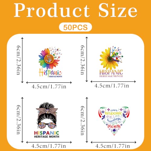 Hispanic Heritage Month Stickers - 50 Pcs Latino Decorations Bulk - style: Hispanic Heritage Month