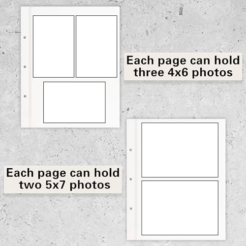 Vienrose Self Adhesive Photo Album Refill Pages 3 Ring Binder 240 Pages - size: 120 Sheets/ 240 Pages