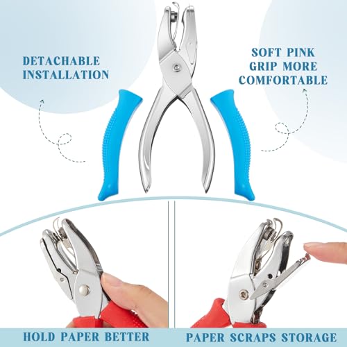 Zonon 3 Pcs Round Heart Star Blue Hole Punchers - color: Blue, style: Round Heart Star