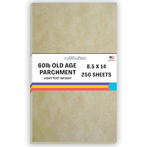 250 Old Age Parchment 60# Text (=24# Bond) Paper Sheets - 8.5" X 14" (8.5X14 Inches) Legal|Menu Size - 60 Pound is Not Card Weight - Vintage Colored Old Parchment Semblance - size: 8.5x14-250 Sheets