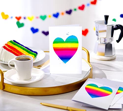 American Greetings Blank Cards with Envelopes, Rainbow Heart Stationery (48-Count) - color: Rainbow Heart