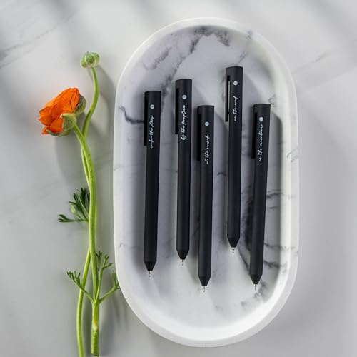 DIVERSEBEE Black Gel Ink Pens, 0.5 mm Gel Pens Fine Point | Bible Pens No Bleed Through with Cute Fine Tip, Bible Study Journaling Supplies, 5 Pack Gel Pen Set - color: Black, size: 1 Count (Pack of 5)