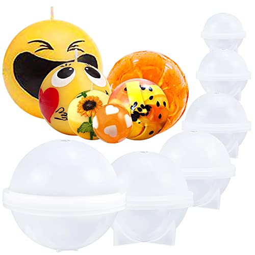 FUNSHOWCASE Sphere Resin Epoxy Silicone Molds for Jewelry Casting, Candle Making, Wax, Homemade Soap, Bath Bomb Craft Assorted Size 8-Count - size: 8 molds 0.8"-4"
