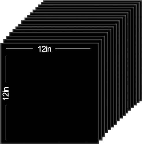 15Sheets Black Cardstock Paper, 12x12 Card stock for Cricut, Thick Construction Paper for Card Making, Scrapbooking, Craft 90 lb / 250 gsm (Black) - color: Black