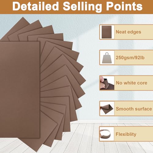 Silunkia 120 Sheets Coffee Color Cardstock 8.5 x 11 Crafting Paper 92lb - color: Coffee, size: 120 Sheets