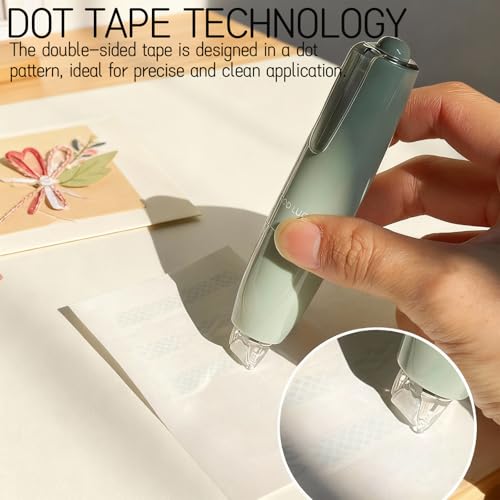 4-Pack Retractable Double Sided Tape Pens - 6m/236in, Dot Tape Roller for DIY Crafts, Scrapbooking, Gift Wrapping, and Office Use (Blue) - color: Blue