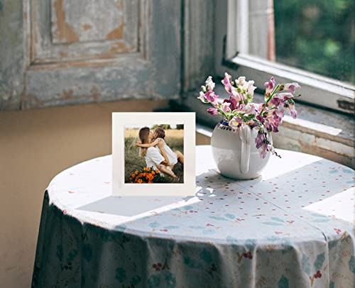 4x4 White Picture Frames Set of 2, Square Solid Wood Photo Frame for Tabletop or Wall Mounting - color: White, size: 4X4(2pcs)
