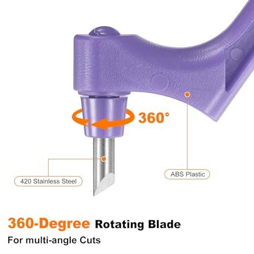 HARFINGTON Craft Cutting Tools 30 Degree Blades 360 Degree Rotating Blade Stainless Steel Cutter Pen Knife with Mat for DIY Crafts Stencils Scrapbooks, Purple - color: Purple