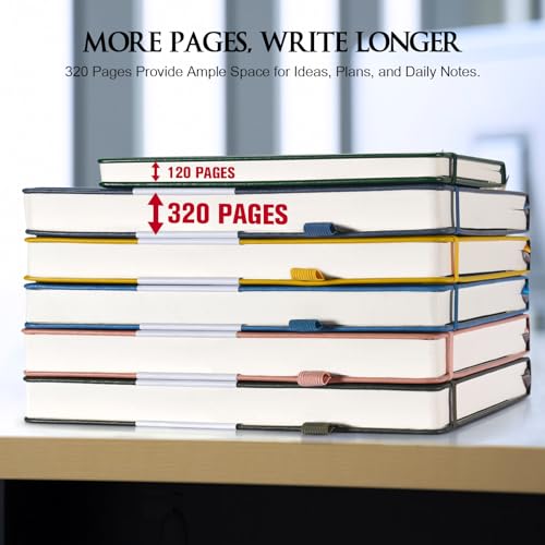 Blank Journal, Hardcover Sketchbook 8.5" x 11", 320 Pages Blank Notebook A4 | Extra-Thick with 2X Creative Space, 100gsm No Bleed Paper, Leather Hardcover, Lay-Flat for Drawing, Writing, Mind Mapping - color: Black, size: A4