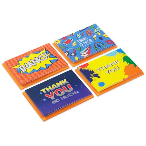 Hallmark Thank You Cards, Assorted 24-Pack (Comic Book & Gamer Designs) - size: 716, style: Thank You Notes