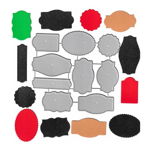 9pcs Tags Banner Cutting Dies, Labels Bookmark Die Cuts Metal Embossing Stencils Template Mould for Card Scrapbooking and DIY Craft Album Paper Card Decor - color: 9pcs Tags Banner Labels Bookmark
