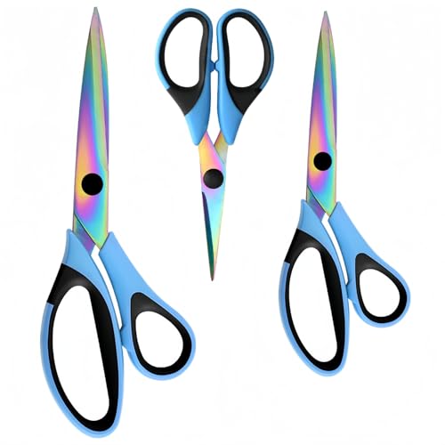 Craft Scissors All Purpose Heavy-duty,3 Pack, Blue Black - color: Blue Black