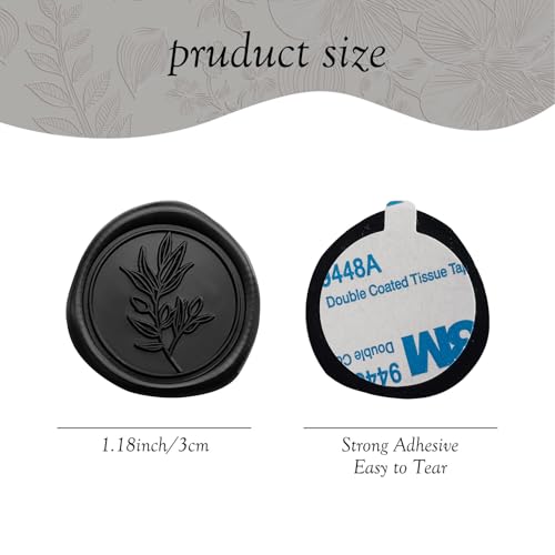 Pollize 50Pcs Wax Seal Stickers, Wedding Invitation Envelope Stickers - color: Black