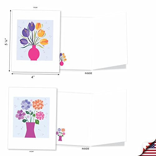 The Best Card Company - 20 Assorted Blank Notecards Boxed Set 4 x 5.12 Inch with Envelopes (20 Designs, 1 Each) - Garden Addition AM10331OCB-B1x20 - style: Garden Addition