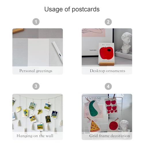 REMIFA Funny Food Postcards, 40 Pcs Cute Classroom Decor Cards - 3.5"x4.7" Educational Flashcards for Kids, Bulk Mailing Postcards for Friends & Family
