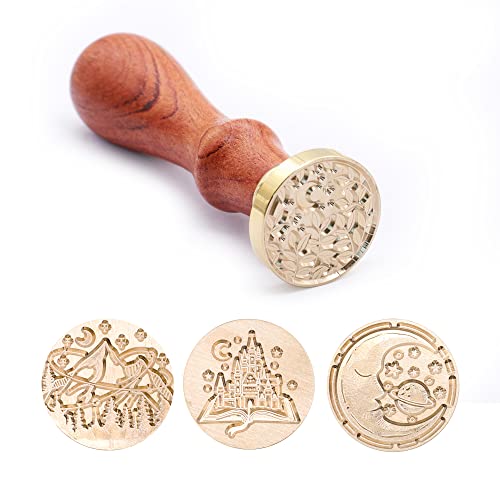 SWANGSA Wax Seal Stamp Kit, Castle Magic Book, Moon Plant, Starry, Mountain - style: Moon Series