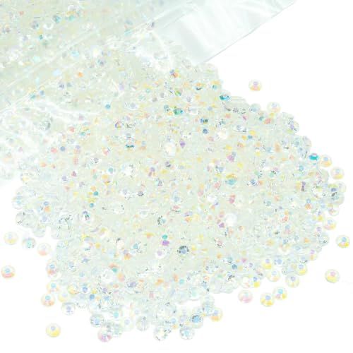 qiipii 14000PCS 2mm Small Transparent White Ab Resin Rhinestones Bulk SS6 Flatback Clear AB Jelly Stones Diamonds Gems Charms for Nails Face Eyes Makeup Tumblers Bottles Crafts Shoes Clothes Phones - color: Transparent White Ab, size: 2mm Small Wholesale