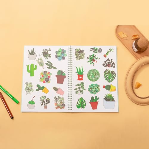 A4 Reusable Blank Sticker Collecting Book Sticker Album Storage (Green - color: Green