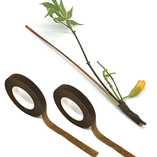 Woohome 4 Roll Florist Stem Wrap, 12mm Width Floral Tape Bouquet Tape, 90 Feet/Roll Flower Tape - color: 4PCS Brown