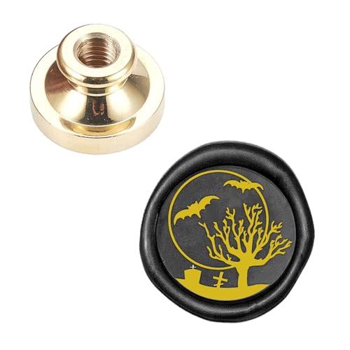 CRASPIRE Halloween Wax Seal Stamp Head Replacement Bat Tree 25mm Vintage Sealing Wax Stamp Heads Only No Handle for Wedding Invitations Halloween Christmas Xmas Party Envelopes Cards - style: Bats