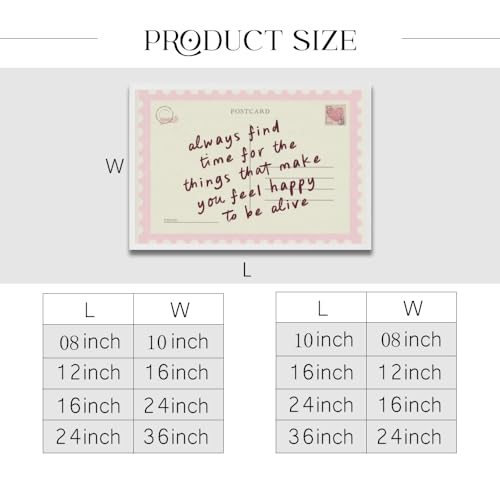 Vintage Pink Inspirational Postcards Wall Art Always Find Time For The Things Positive Affirmations Quote Poster Trendy Preppy Painting Aesthetic Gift For Her Girls Bedroom Decor Unframed16x24inch - color: style-1-Unframed, size: 24"L x 16"W