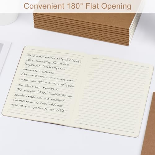 ZCZN 8 Pack A5 Kraft Notebooks Bulk, 8.15x5.5 Inches Lined Paper Journaling Notebooks, Notebooks for Work, Composition Notebooks for School, Journal Notebooks for Office, 60 Pages