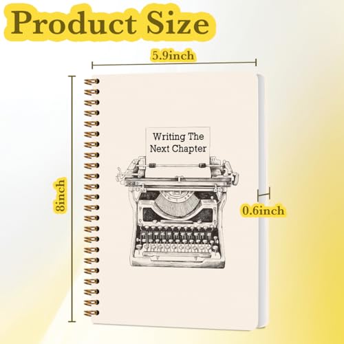 JHFDTY Writers Journal Notebook Writer Gifts for Women Men | Authors Gifts,Writing The Next Chapter Hardcover 160 Pages Spiral Notebooks - color: Writing