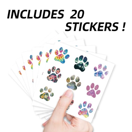 AHANDMAKER 180 Pieces Self-Adhesive Cat Dog Paw Prints Stickers, 9 Styles Colorful Paw Prints Stickers 1 Inch Cartoon Decals for Album Arts Planner Calendar Scrapbooking Crafting Bag Decor - style: Paw Prints