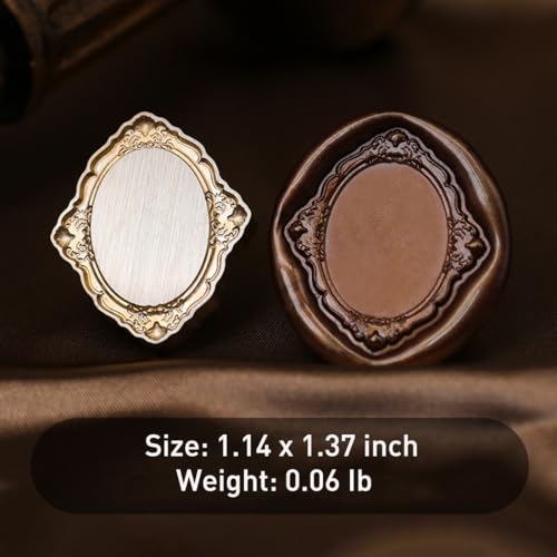 Frame Wax Seal Stamp Kit, 3D Embossed Relief Carving Wax Seal Stamp Head and Wood Handle, Decor for Envelope Wedding Invitation and Sealing Letter (F4) - color: Frame Wax Seal Stamp 4
