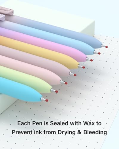 inkipen 8 Pcs Gel Pens-Black Ink, Fine Point(0.5mm),with Fidget Clip - color: 8PCS Multicolor