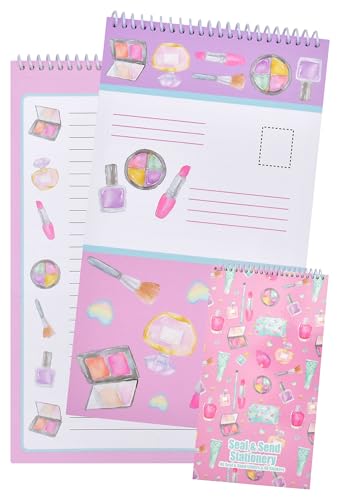 iscream Fold and Send Girls Stationery Card Pad with Seals - Makeup Counter - color: Makeup Counter