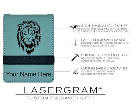 LaserGram Mini Padfolio with Notepad and Pen, Monarch Butterfly, Personalized Engraving Included (Teal) - color: Teal