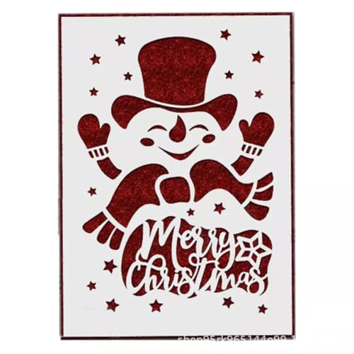 1 Pcs Christmas Snowman Backgrounds Metal Cutting Die for Scrapbooking 6 x 4.4 in - color: Christmas Snowman