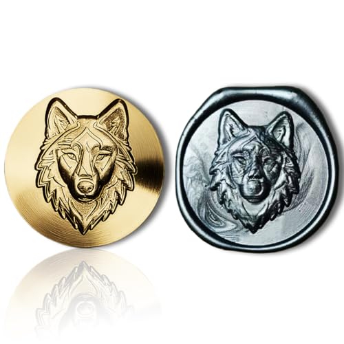Mceal Wax Seal Stamp Head, 3D Embossed Relief for DIY Crafts, Wedding Invitations, Gift Wrapping,Animal Pet & Beasts Collection-Wolf - style: Wolf