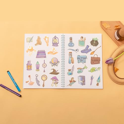 A4 Reusable Blank Sticker Collecting Book Sticker Album Storage (Blue） - color: blue
