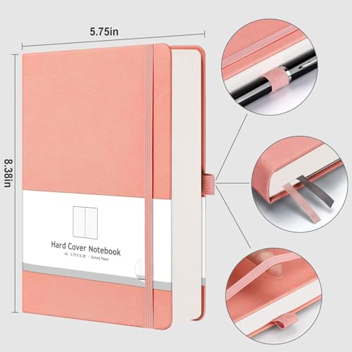 AHGXG Dotted Journal, 320 Pages, A5 (5.75'' × 8.38'') - color: Pink, size: A5