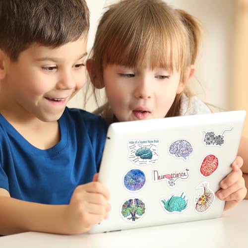 50 Pcs Creative Colorful Brain Aesthetics Stickers for Water Bottle - color: Non-luminescent-087ksxx