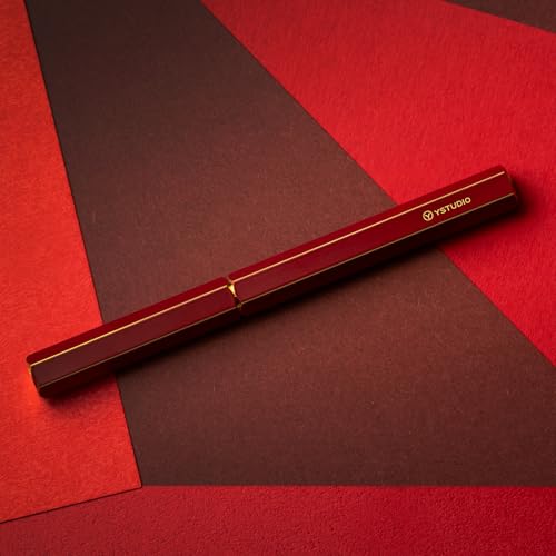YSTUDIO Stunning Classic Revolve Fountain Pen, Schmidt Gilded Nib, Best Pen Gift Set for Men & Women, Professional, Executive Office, Nice Pens（red，F nib） - color: Red, style: F nib
