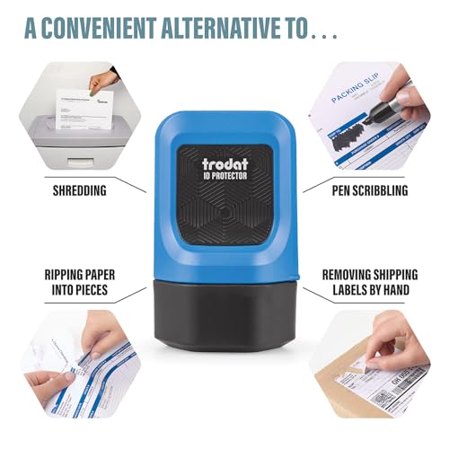 Trodat ID Protector Identity Theft Roller Stamp – incl. 3 Bonus Refill Inks
