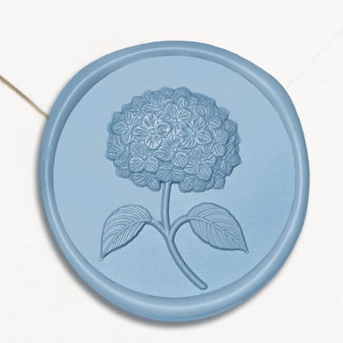 UNIQOOO Wax Seal Stickers - 3D Hydrangea Floral Wedding Invitation Envelope Seal Stickers, 50 Pcs Self- Adhesive Botanical Stickers, Perfect for Invitation, Christmas, Gift Wrapping (Dusty Blue) - color: Dusty Blue