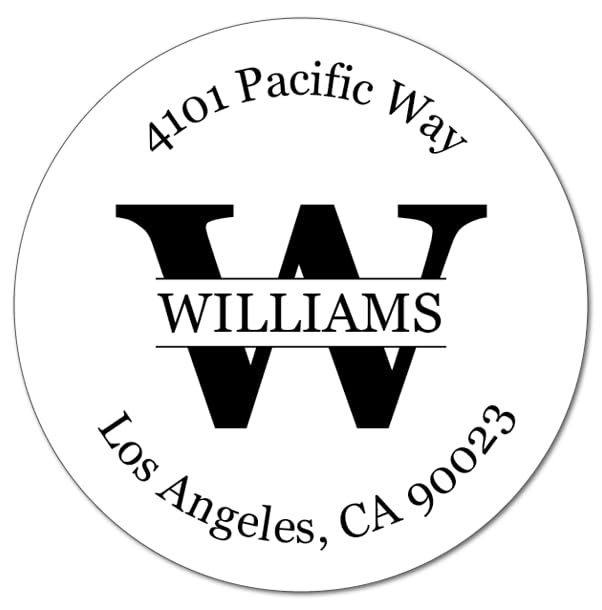Personalized Round Address Labels - Circle Return Address Labels on Sheets (50-1000 Labels) (Monogram) - color: Monogram