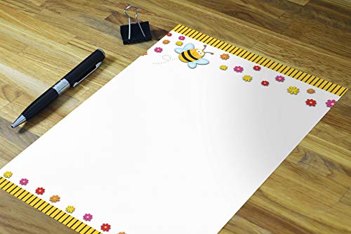 Stonehouse Collection Bumble Bee Letterhead, 8.5" x 11", 60 Sheets | Ideal for Home, Office & Classroom. Premium 60lb Matte Paper, 92 Brightness for Vivid Color Printing, USA Made - color: Bee