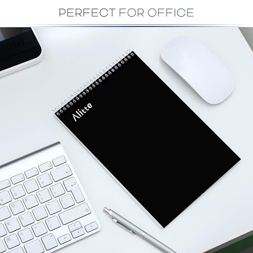 Alitte Steno Pads Spiral 6x9-12 Pack - Gregg Ruled, Perfect for Work, School, and Home Use, Easy Tear-Off Pages, White Paper - No Ink Bleeds - 80 Sheets - color: Black, size: 12 Pack
